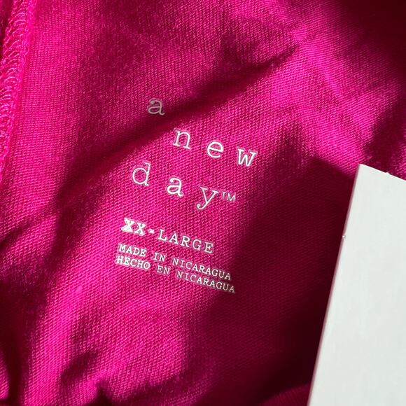 A New Day Women's Dark Pink Extended Shoulder T-Shirt - Size XXL - NWT - Picture 2 of 7